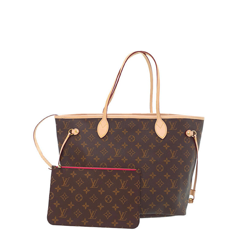 Louis Vuitton Monogram Leather Brown Neverfull Tote Bag